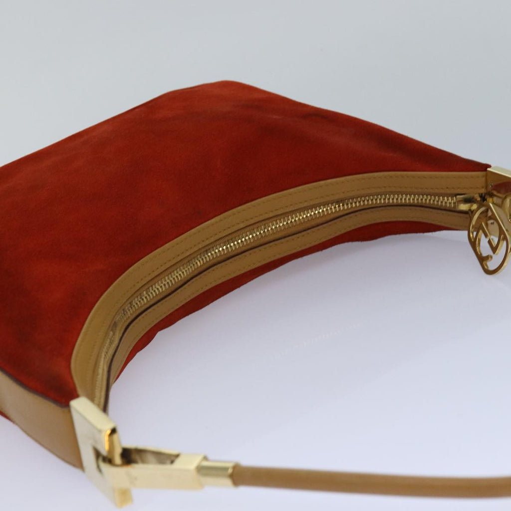 GUCCI Shoulder Bag Suede Red Gold 001 3812 2123 85865