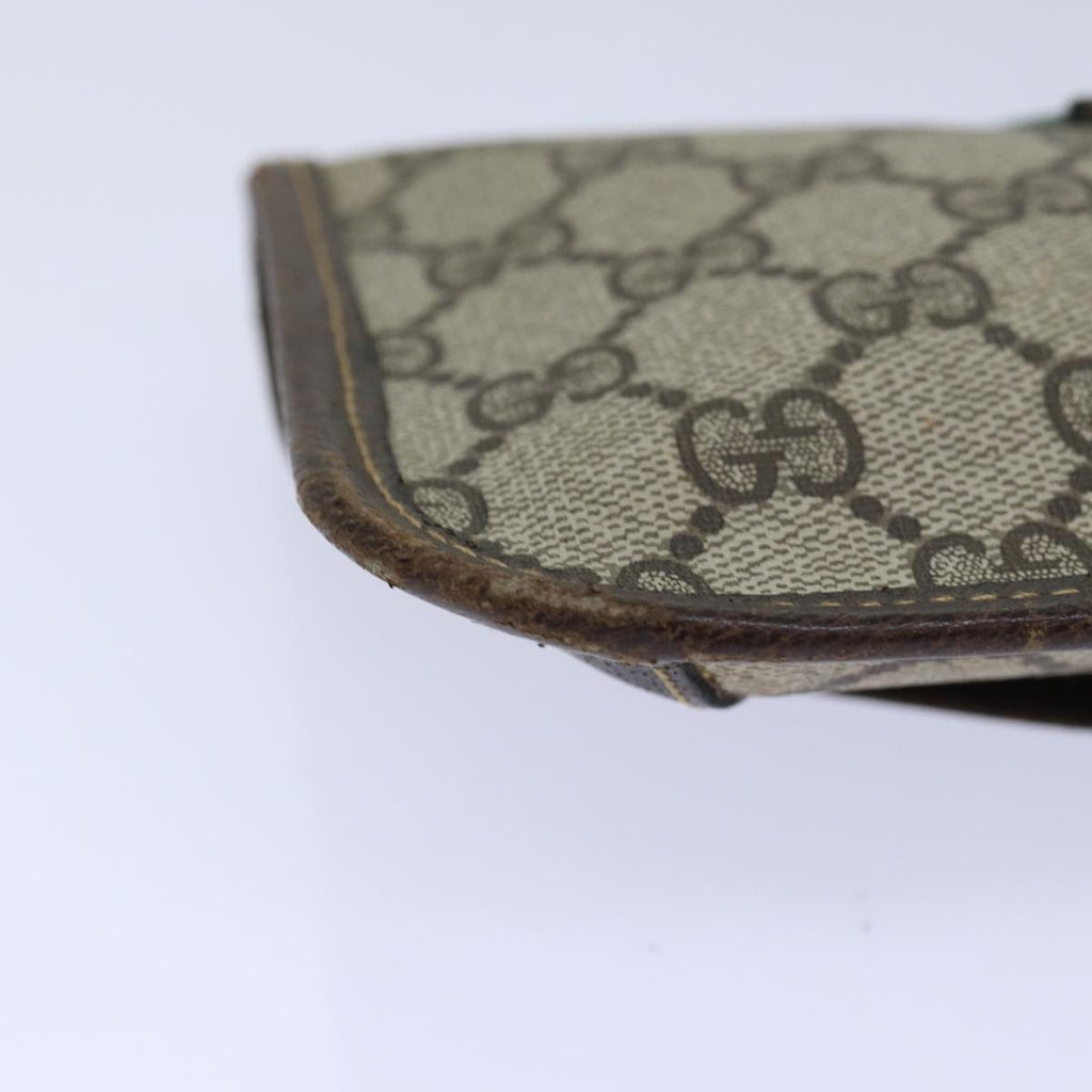 GUCCI GG Supreme Web Sherry Line Pouch PVC Leather Beige Red Green 85886
