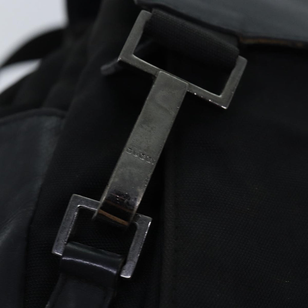 GUCCI Backpack Nylon Leather Black 85892