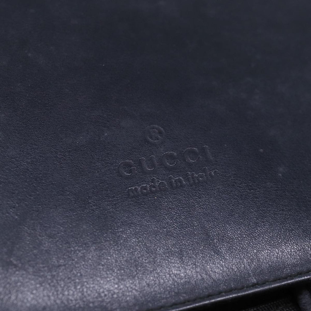 GUCCI Backpack Nylon Leather Black 85892