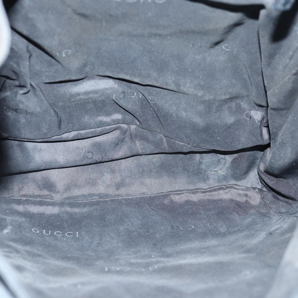 GUCCI Backpack Nylon Leather Black 85892