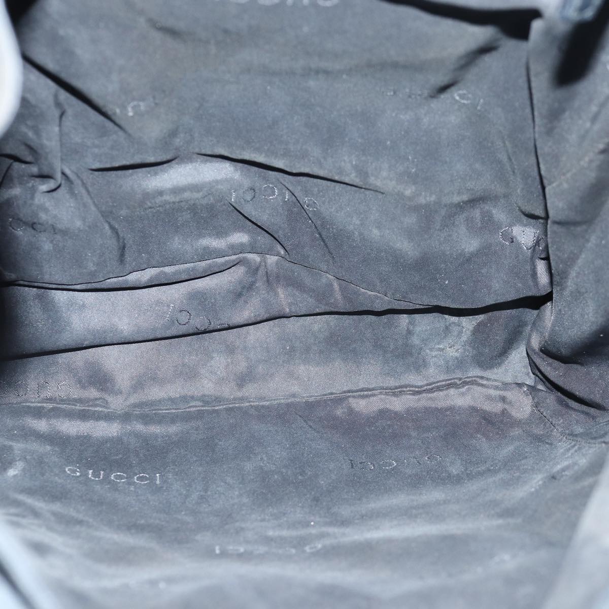 GUCCI Backpack Nylon Leather Black 85892