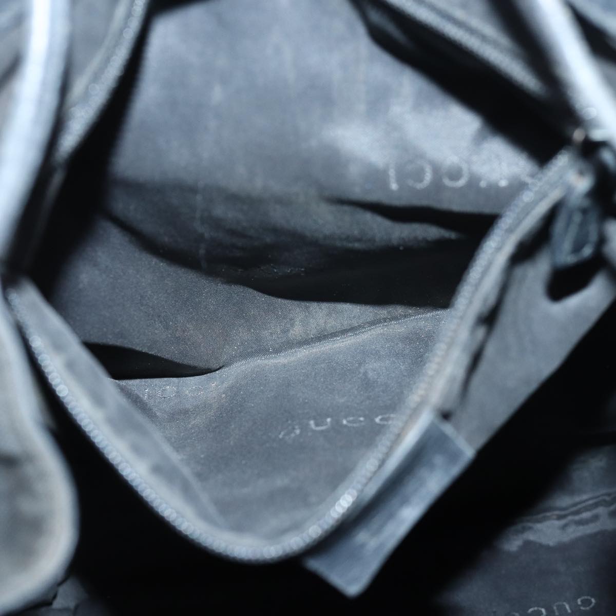 GUCCI Backpack Nylon Leather Black 85892