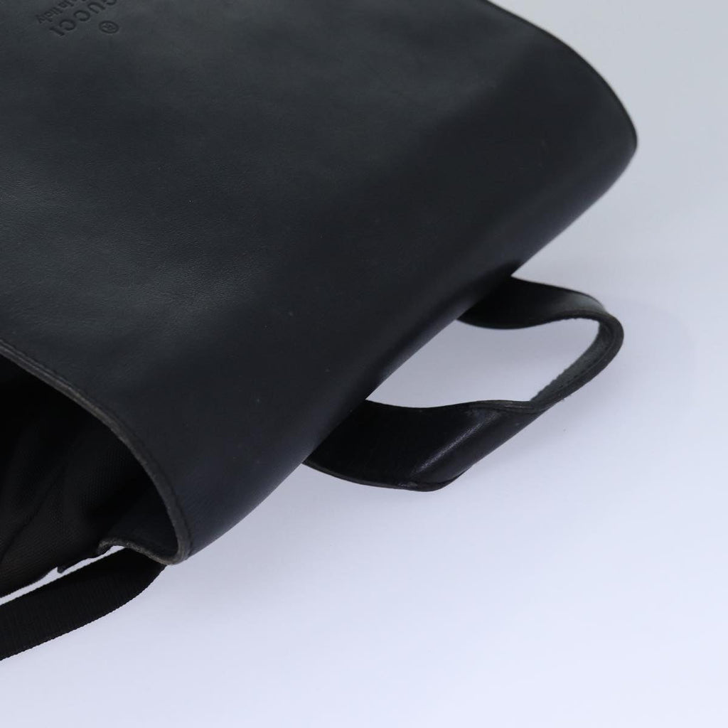 GUCCI Backpack Nylon Leather Black 85892