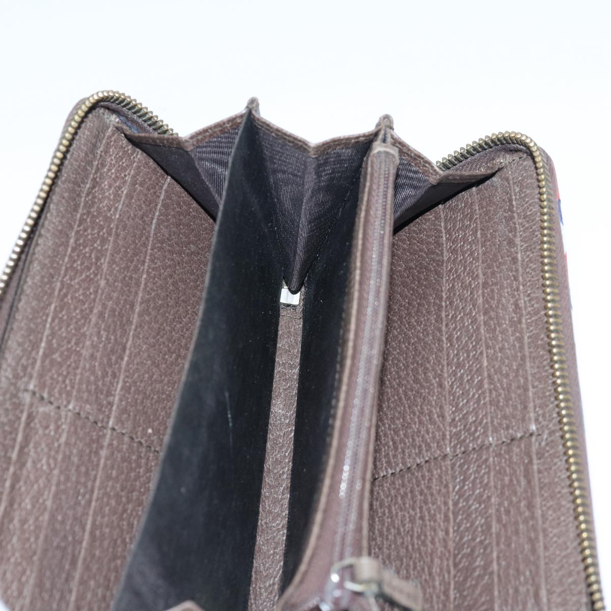GUCCI GG Supreme Long Wallet PVC Beige Silver Beige 473909 85893