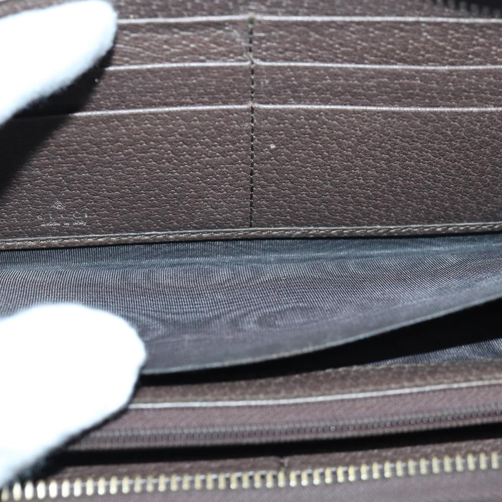 GUCCI GG Supreme Long Wallet PVC Beige Silver Beige 473909 85893