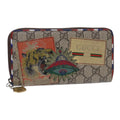 GUCCI GG Supreme Long Wallet PVC Beige Silver Beige 473909 85893