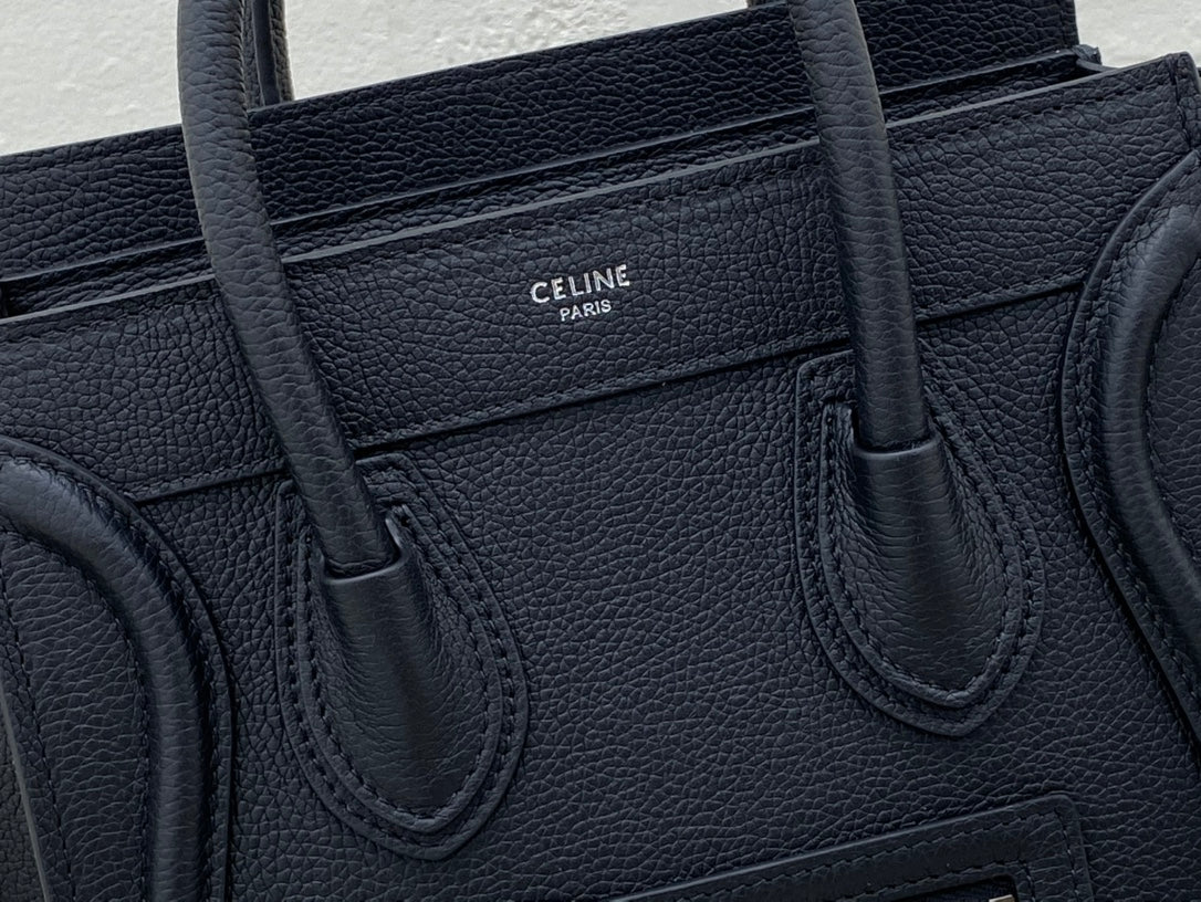 GLAMI Nano LuGucciage Bag In Drummed Black For Women 8in/20cm 189243HSC.38NO