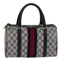 GUCCI GG Supreme Sherry Line Hand Bag PVC Navy Red 39 02 006 85906