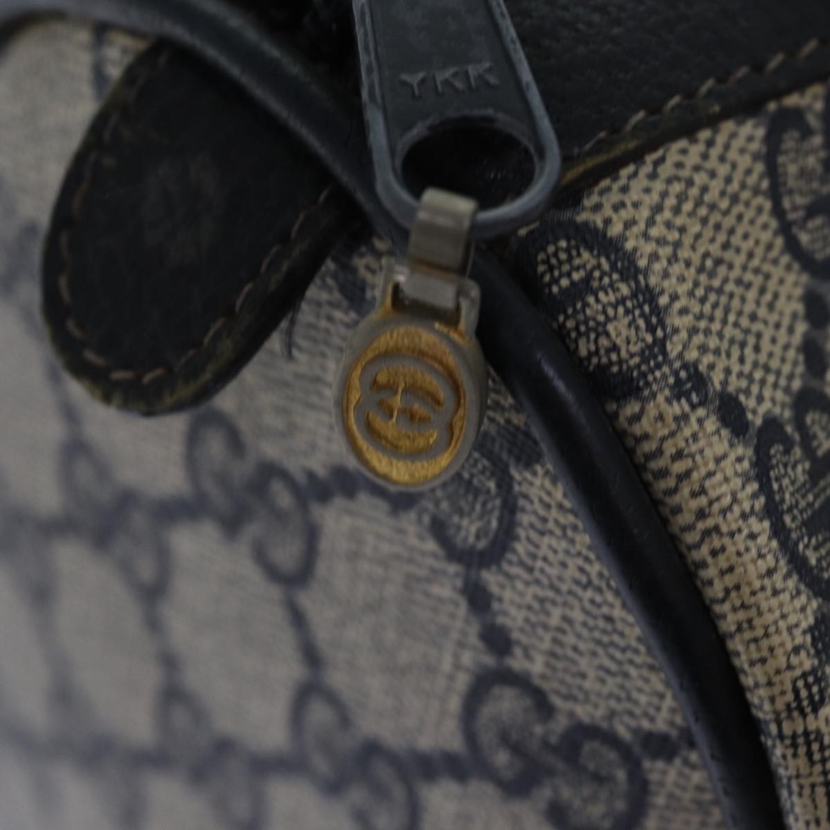GUCCI GG Supreme Sherry Line Hand Bag PVC Navy Red 39 02 006 85906