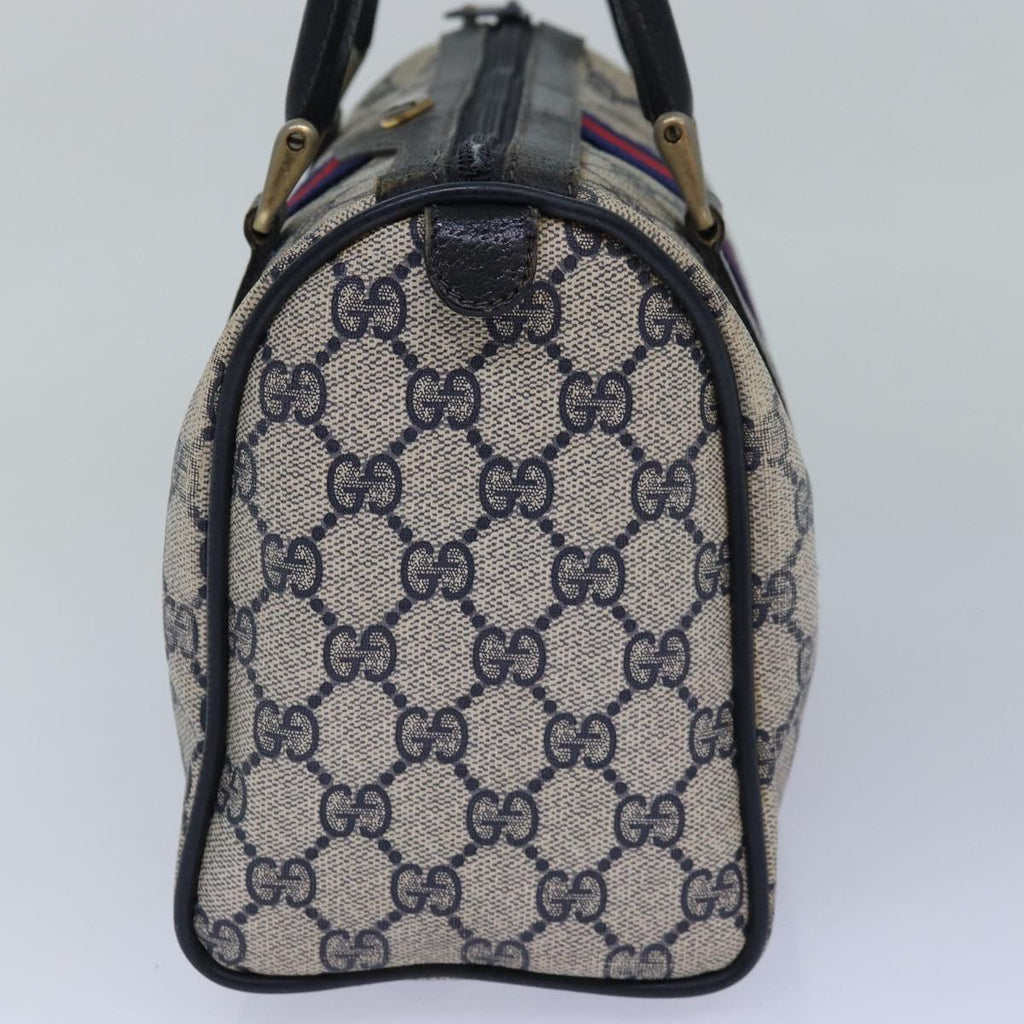 GUCCI GG Supreme Sherry Line Hand Bag PVC Navy Red 39 02 006 85906