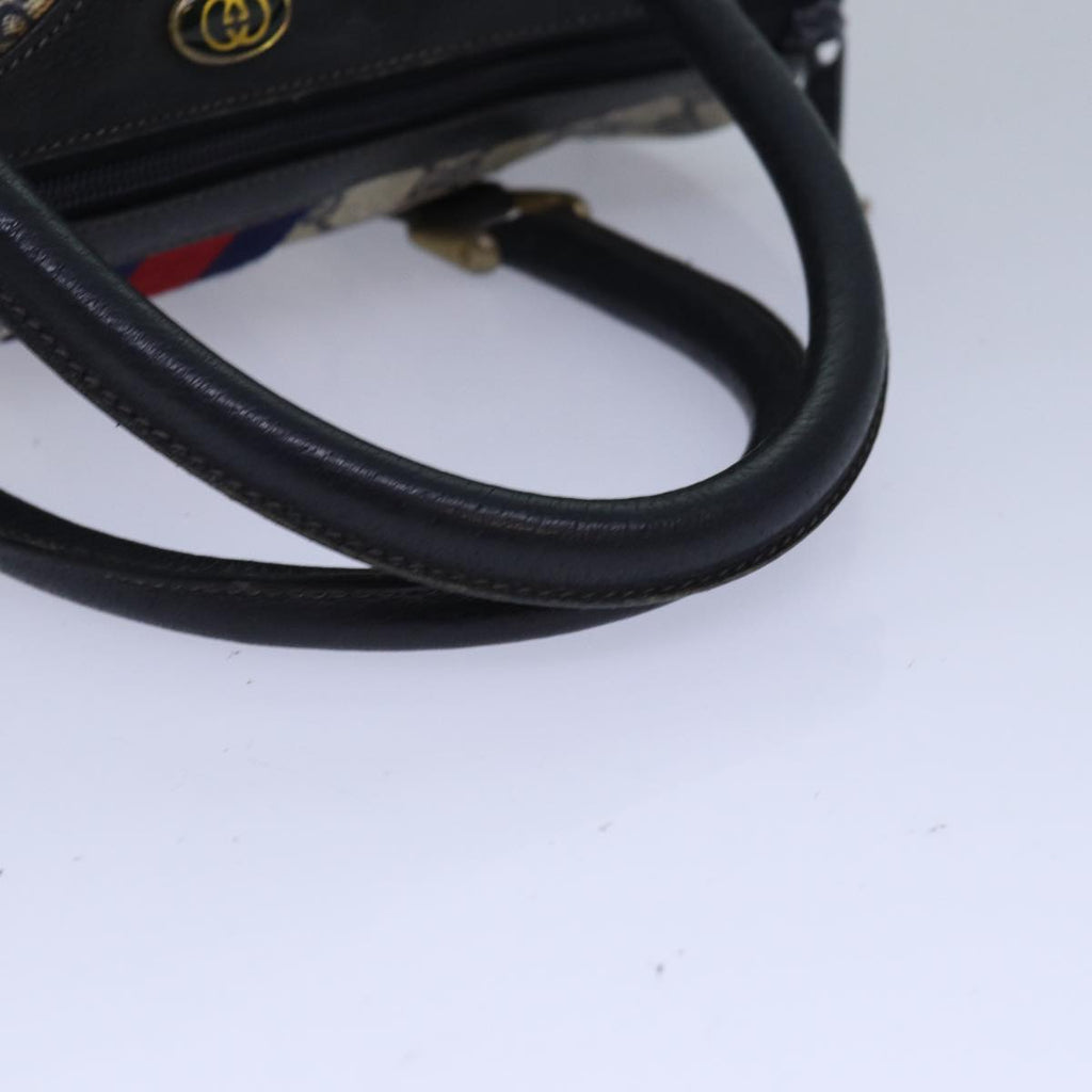 GUCCI GG Supreme Sherry Line Hand Bag PVC Navy Red 39 02 006 85906