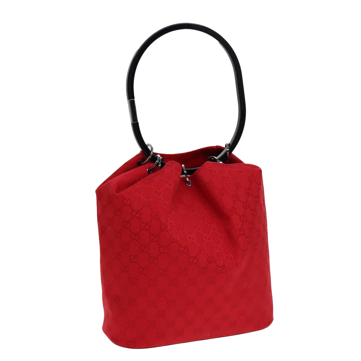 GUCCI GG Canvas Shoulder Bag Red 001 3738 85971