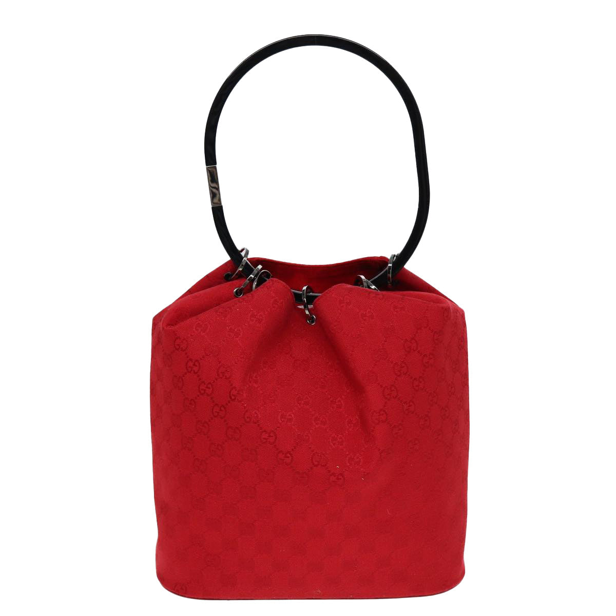 GUCCI GG Canvas Shoulder Bag Red 001 3738 85971