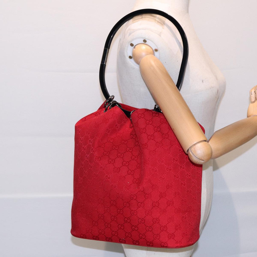 GUCCI GG Canvas Shoulder Bag Red 001 3738 85971