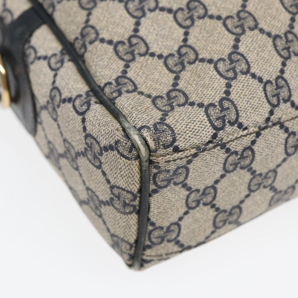 GUCCI GG Supreme Sherry Line Hand Bag PVC Navy Red 85974
