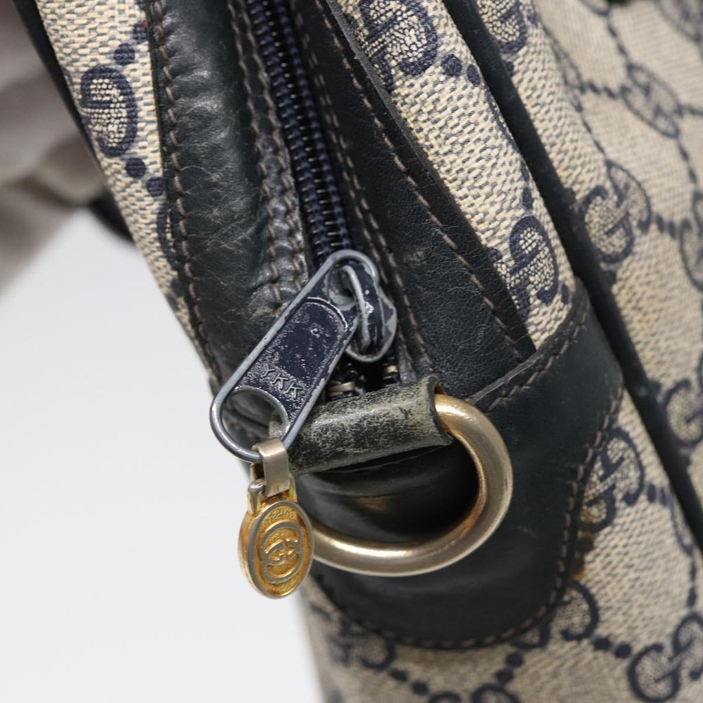 GUCCI GG Supreme Sherry Line Hand Bag PVC Navy Red 85974