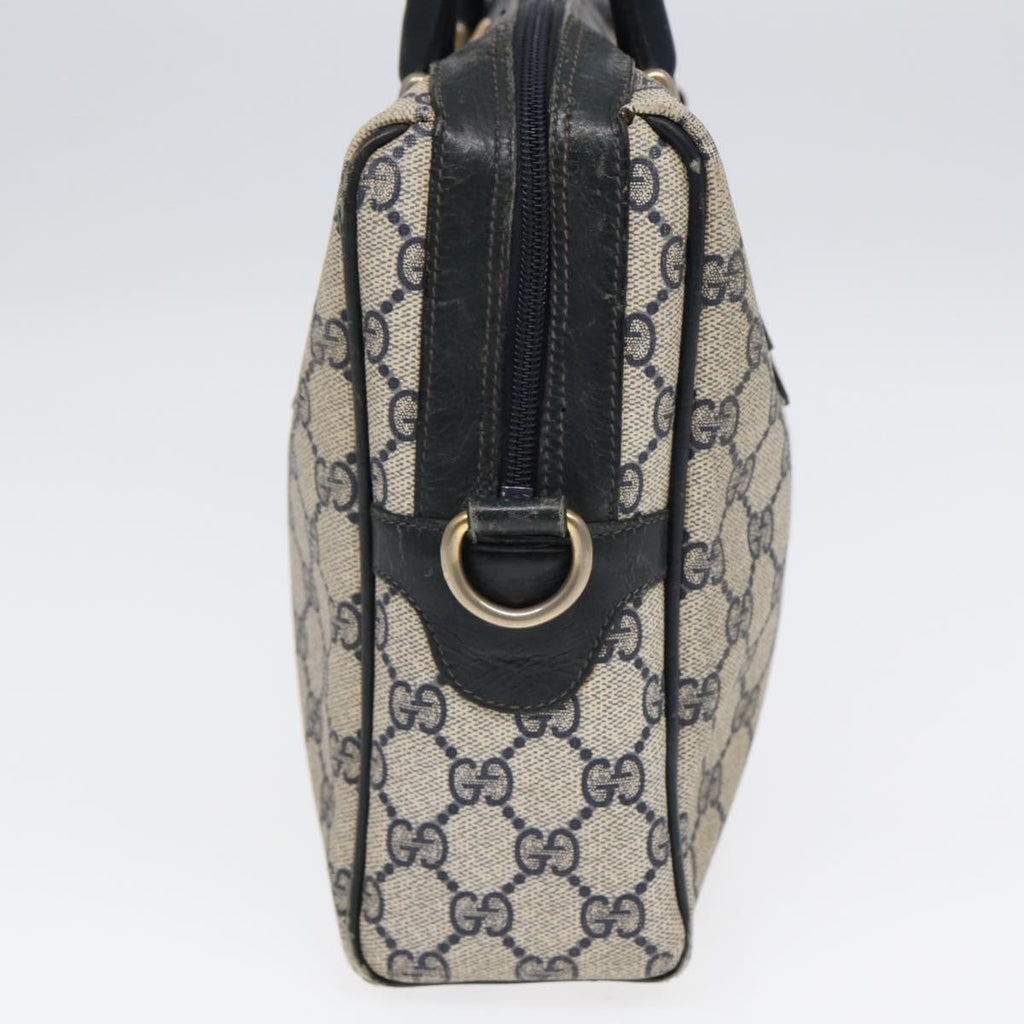 GUCCI GG Supreme Sherry Line Hand Bag PVC Navy Red 85974