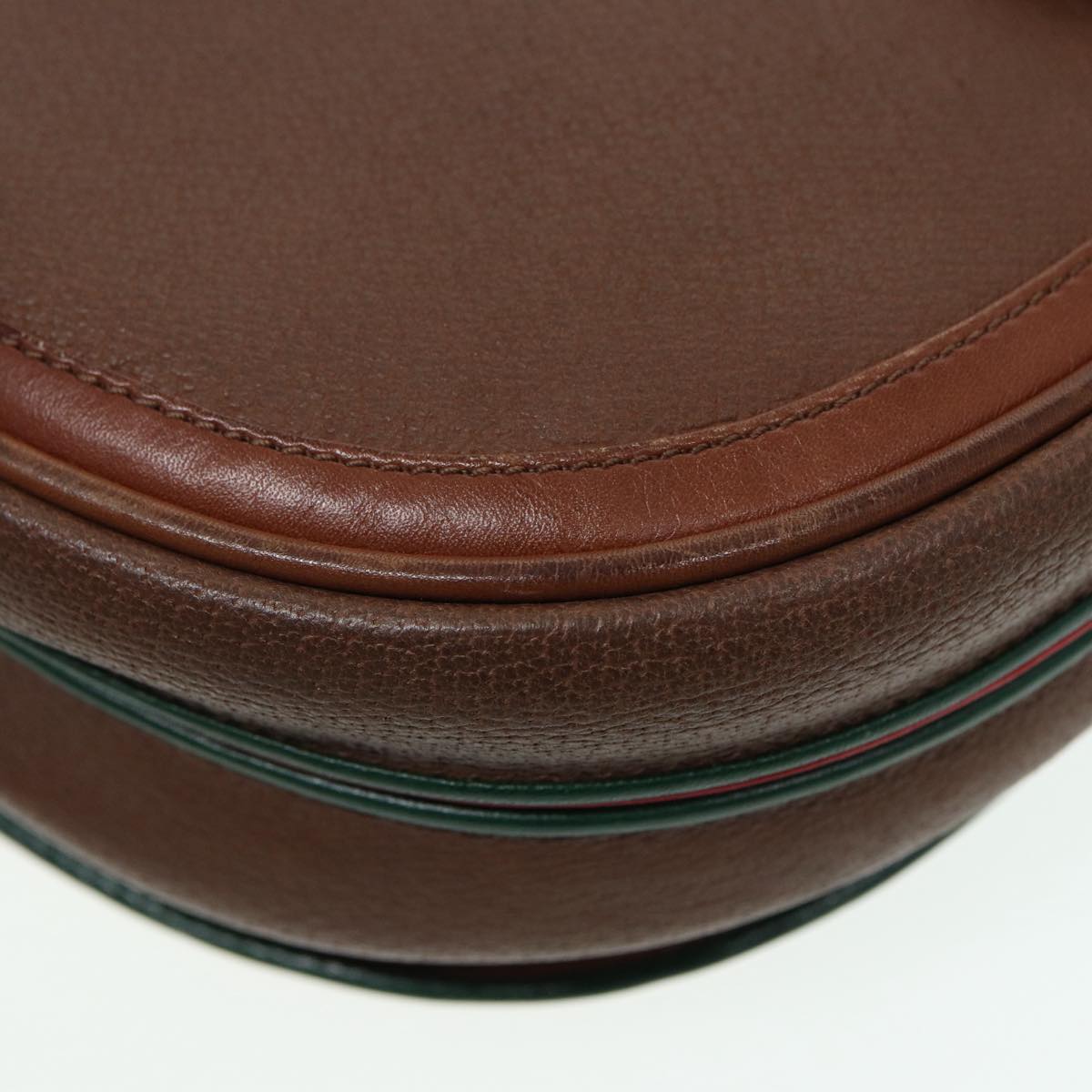 GUCCI Shoulder Bag Leather Brown Gold 001 261 1089 85976