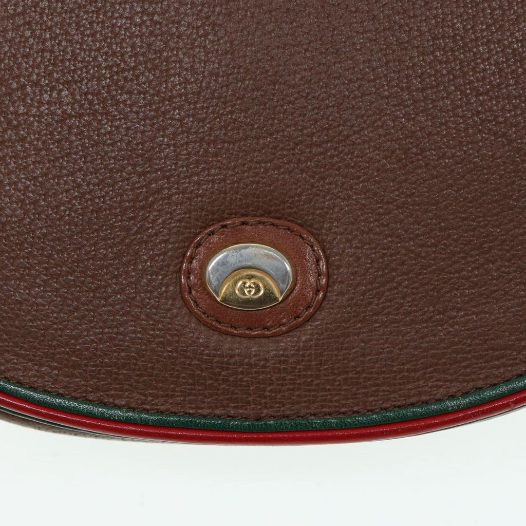 GUCCI Shoulder Bag Leather Brown Gold 001 261 1089 85976