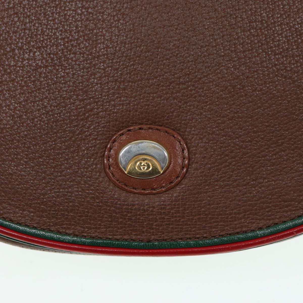 GUCCI Shoulder Bag Leather Brown Gold 001 261 1089 85976
