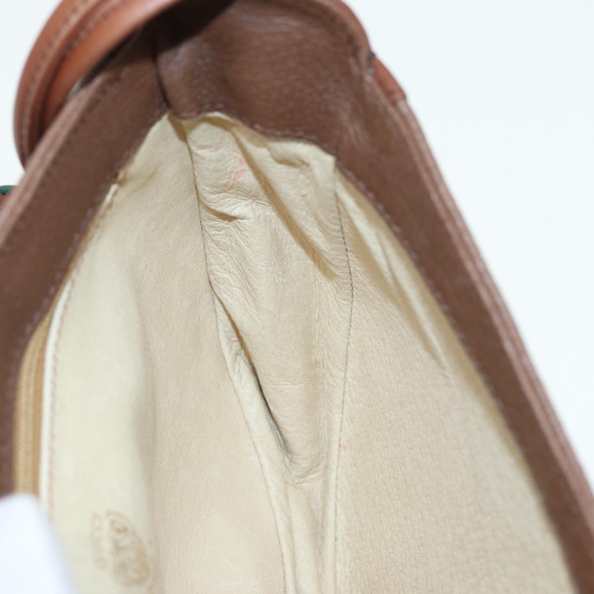 GUCCI Shoulder Bag Leather Brown Gold 001 261 1089 85976
