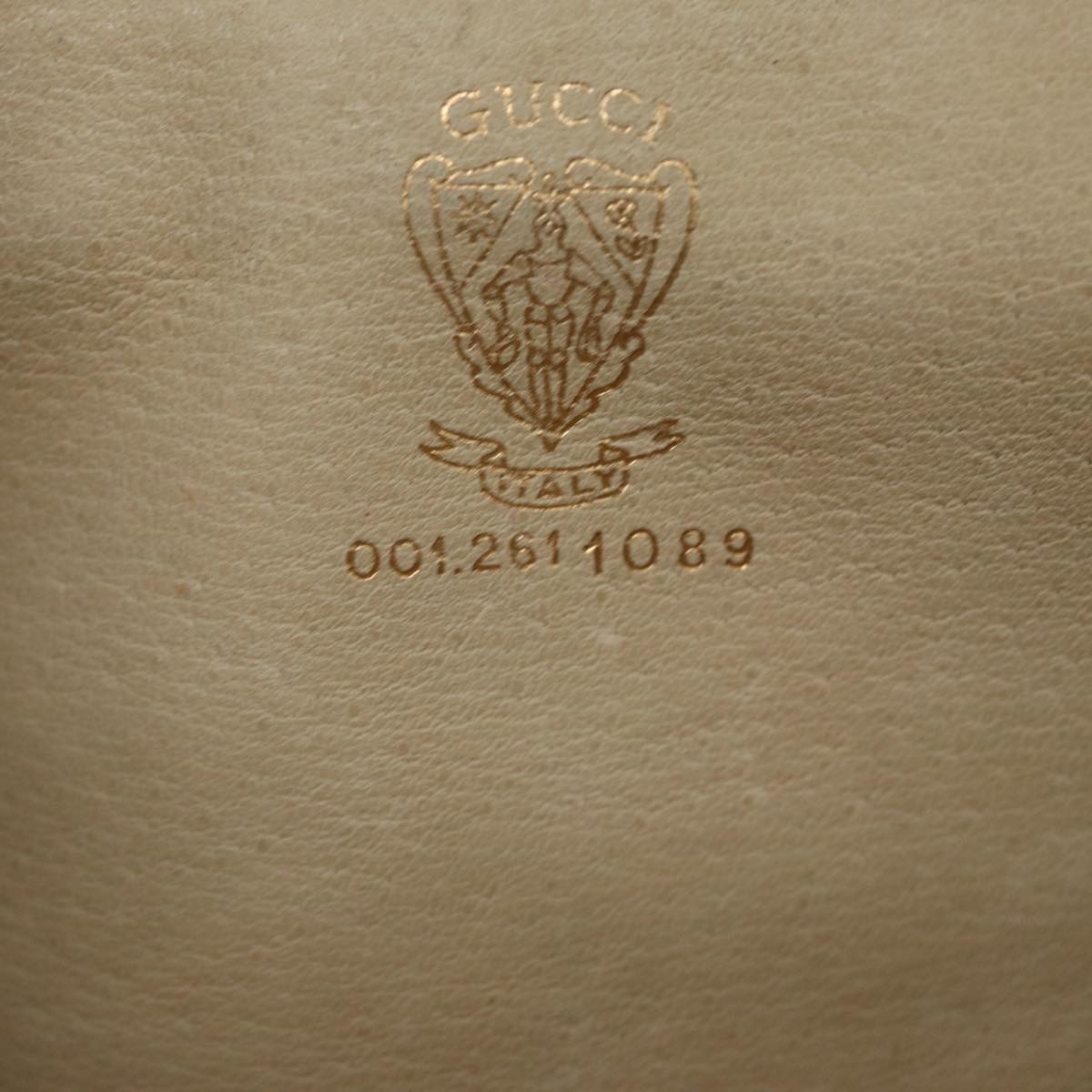 GUCCI Shoulder Bag Leather Brown Gold 001 261 1089 85976