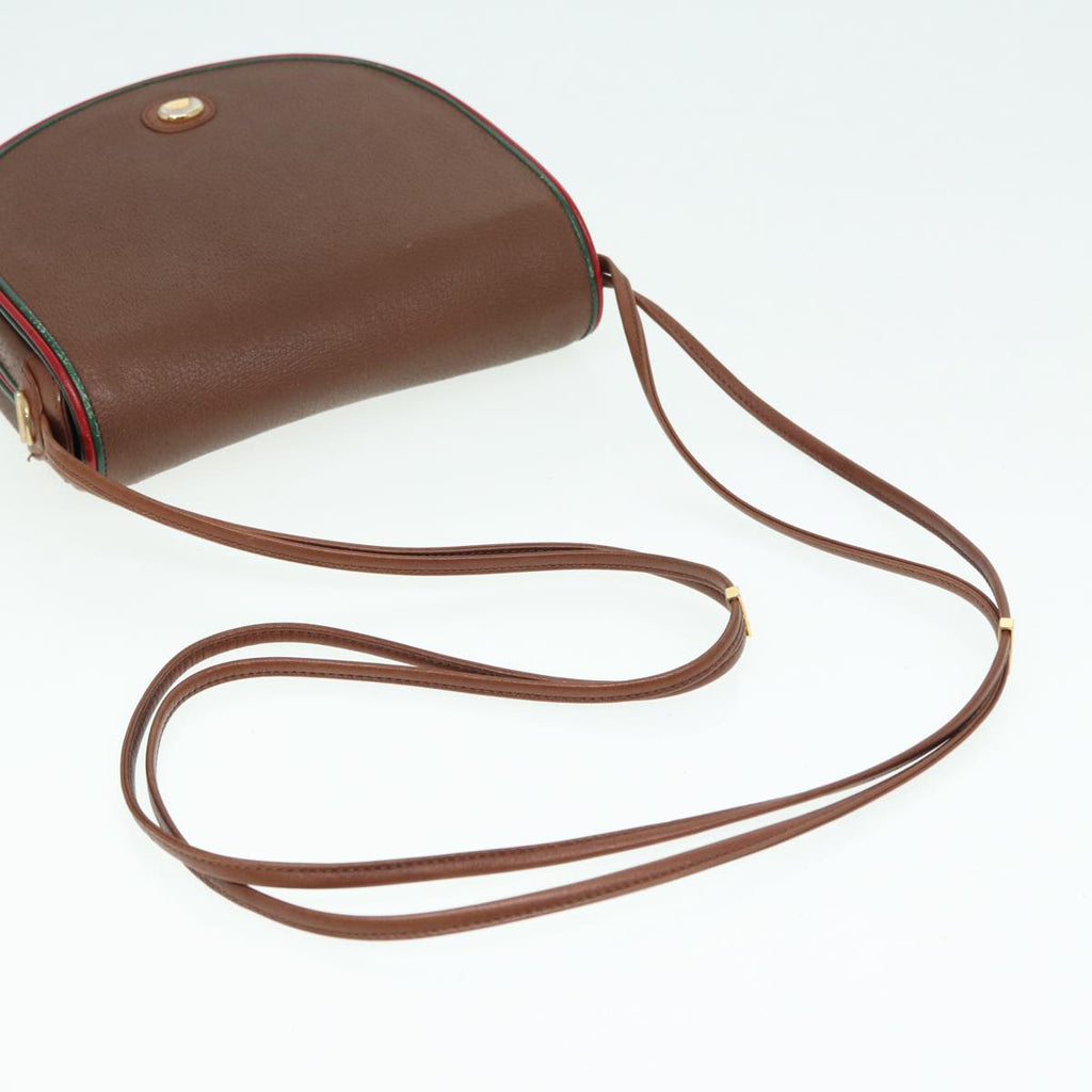 GUCCI Shoulder Bag Leather Brown Gold 001 261 1089 85976