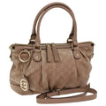 GUCCI GG Canvas Guccissima Hand Bag Leather 2way Pink Gold 247902 85982