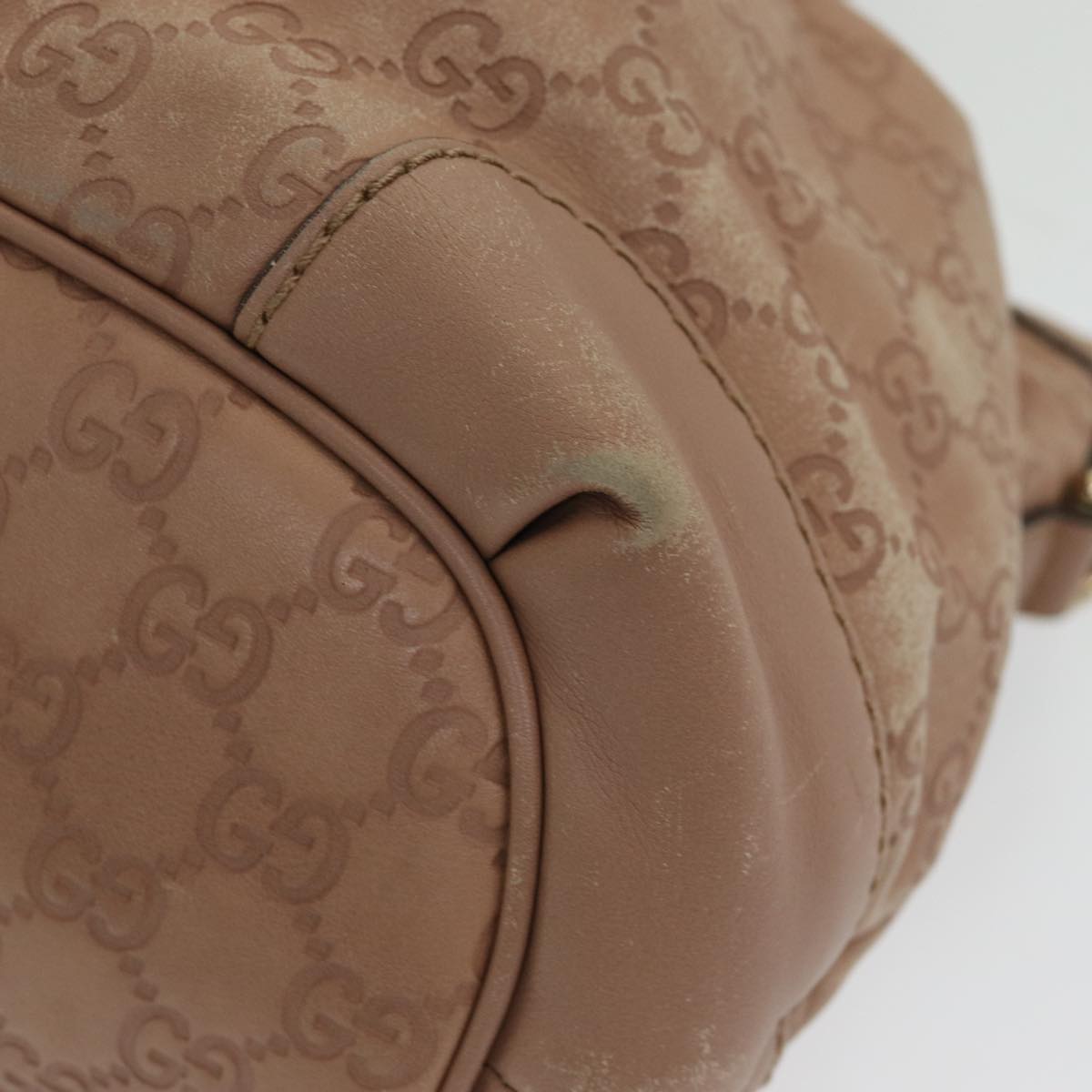 GUCCI GG Canvas Guccissima Hand Bag Leather 2way Pink Gold 247902 85982