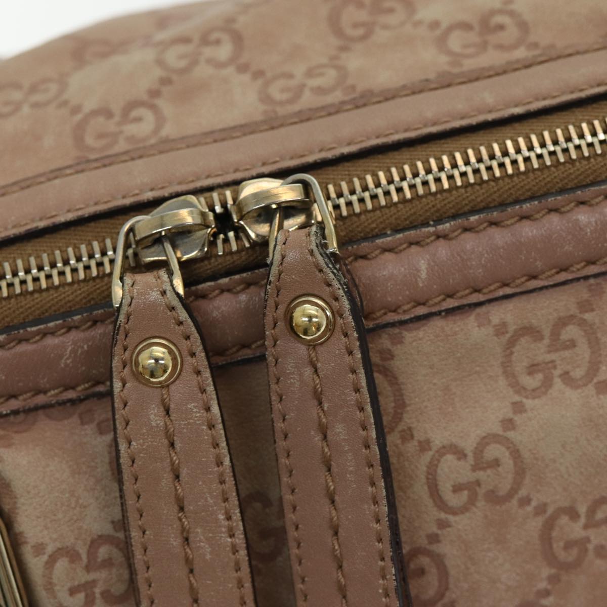 GUCCI GG Canvas Guccissima Hand Bag Leather 2way Pink Gold 247902 85982