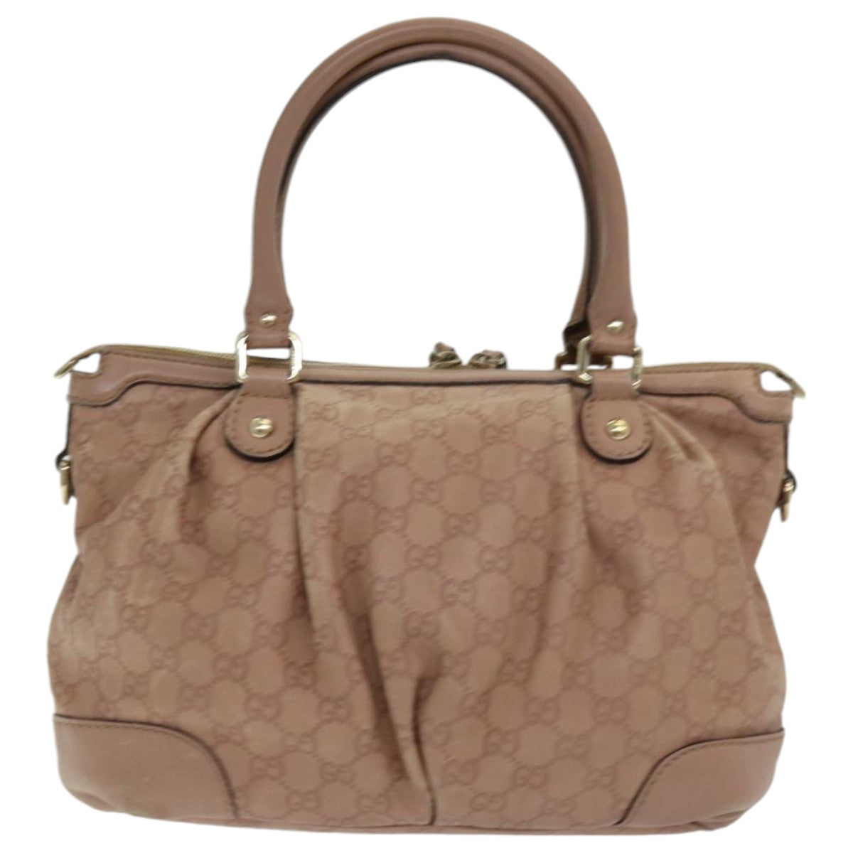 GUCCI GG Canvas Guccissima Hand Bag Leather 2way Pink Gold 247902 85982