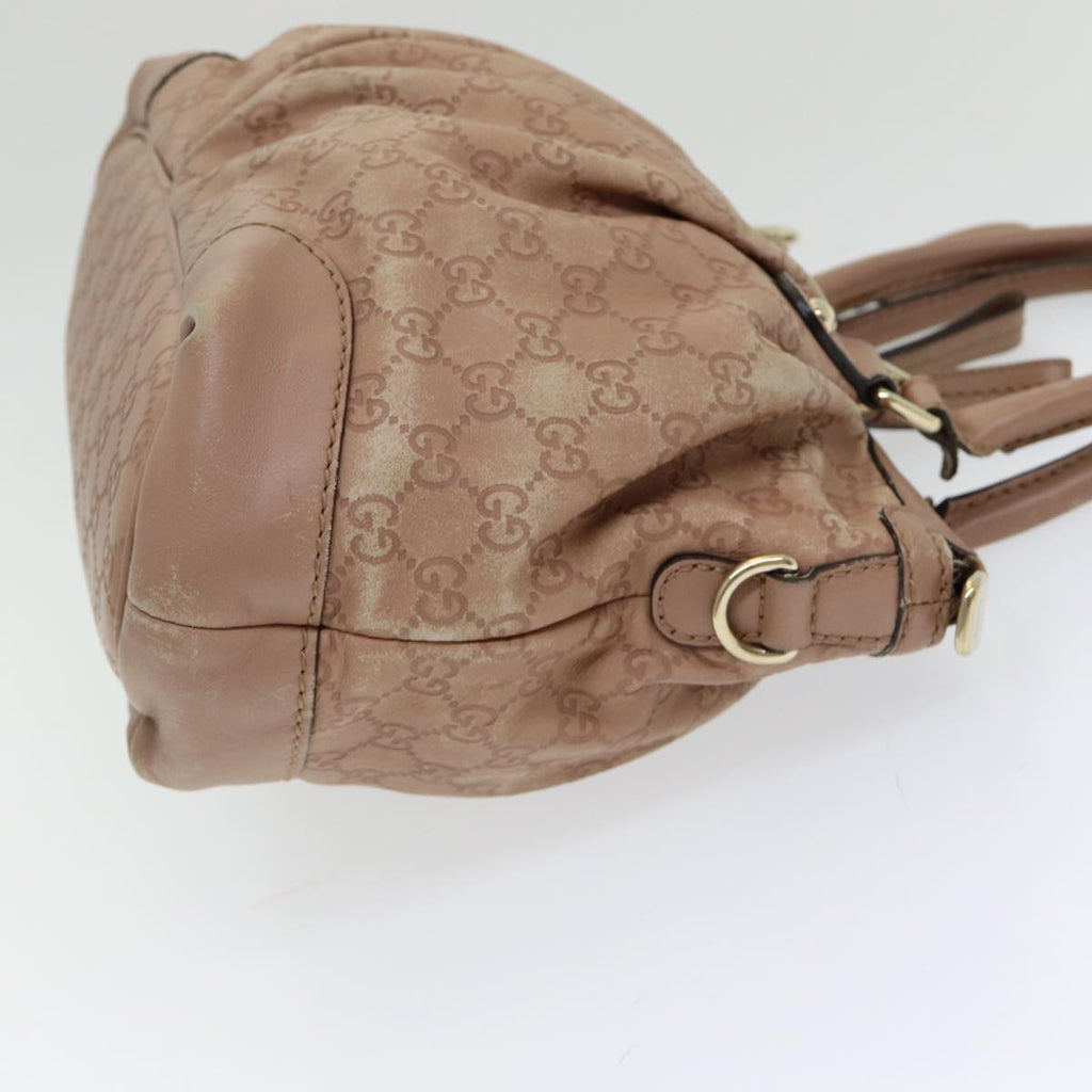 GUCCI GG Canvas Guccissima Hand Bag Leather 2way Pink Gold 247902 85982