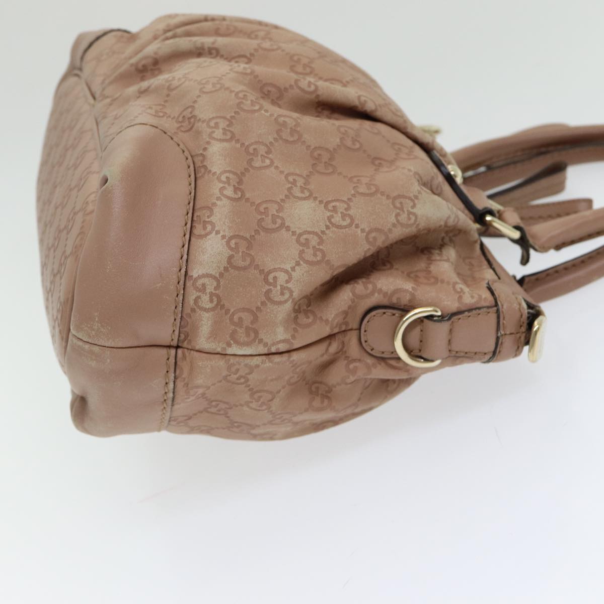 GUCCI GG Canvas Guccissima Hand Bag Leather 2way Pink Gold 247902 85982