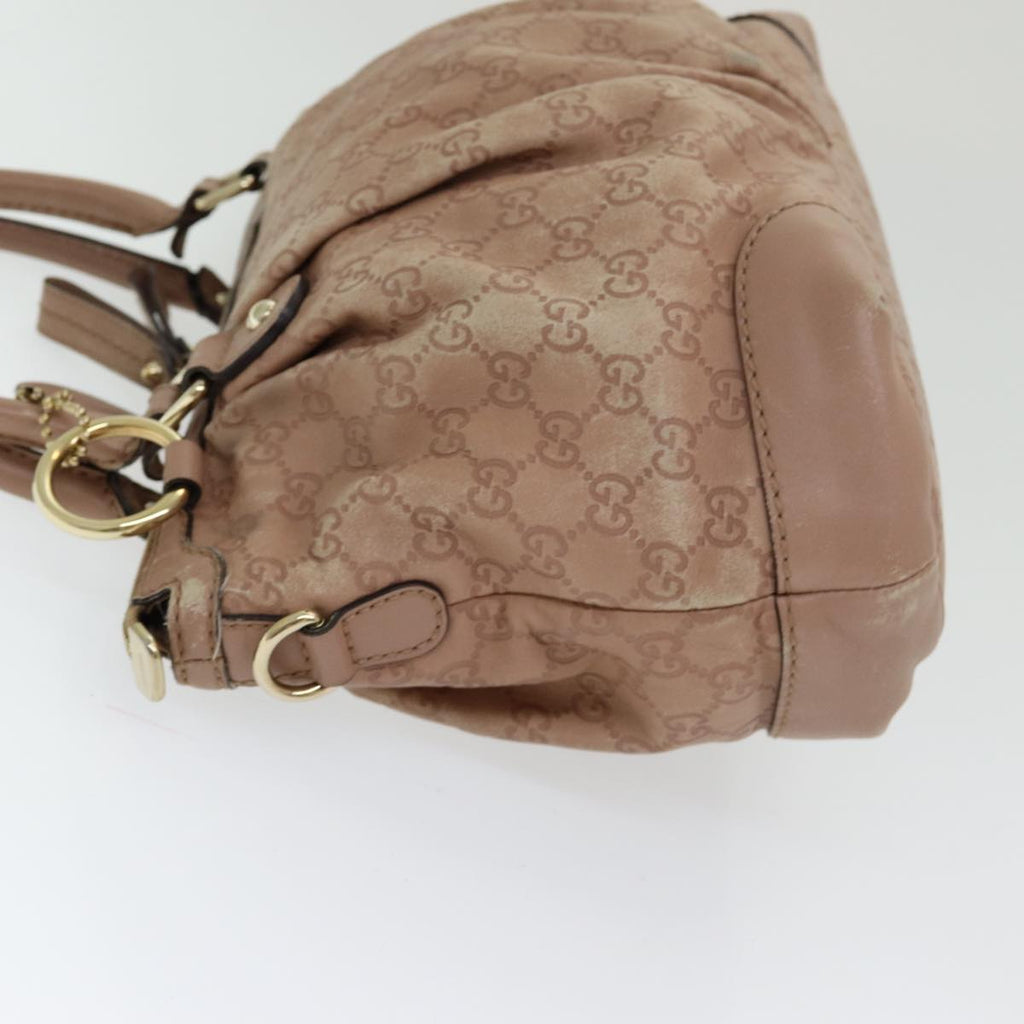 GUCCI GG Canvas Guccissima Hand Bag Leather 2way Pink Gold 247902 85982
