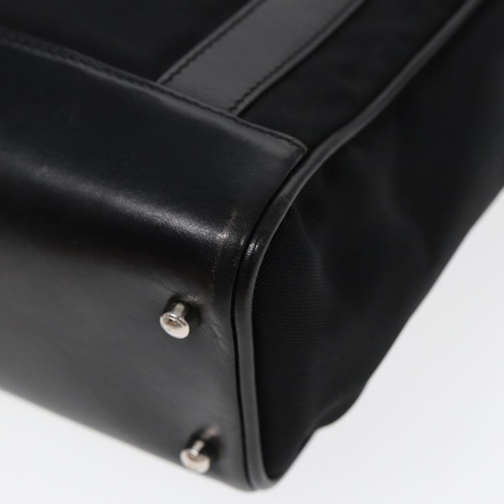 GUCCI Hand Bag Nylon Leather Black Silver 000 2854 0500 5 85984