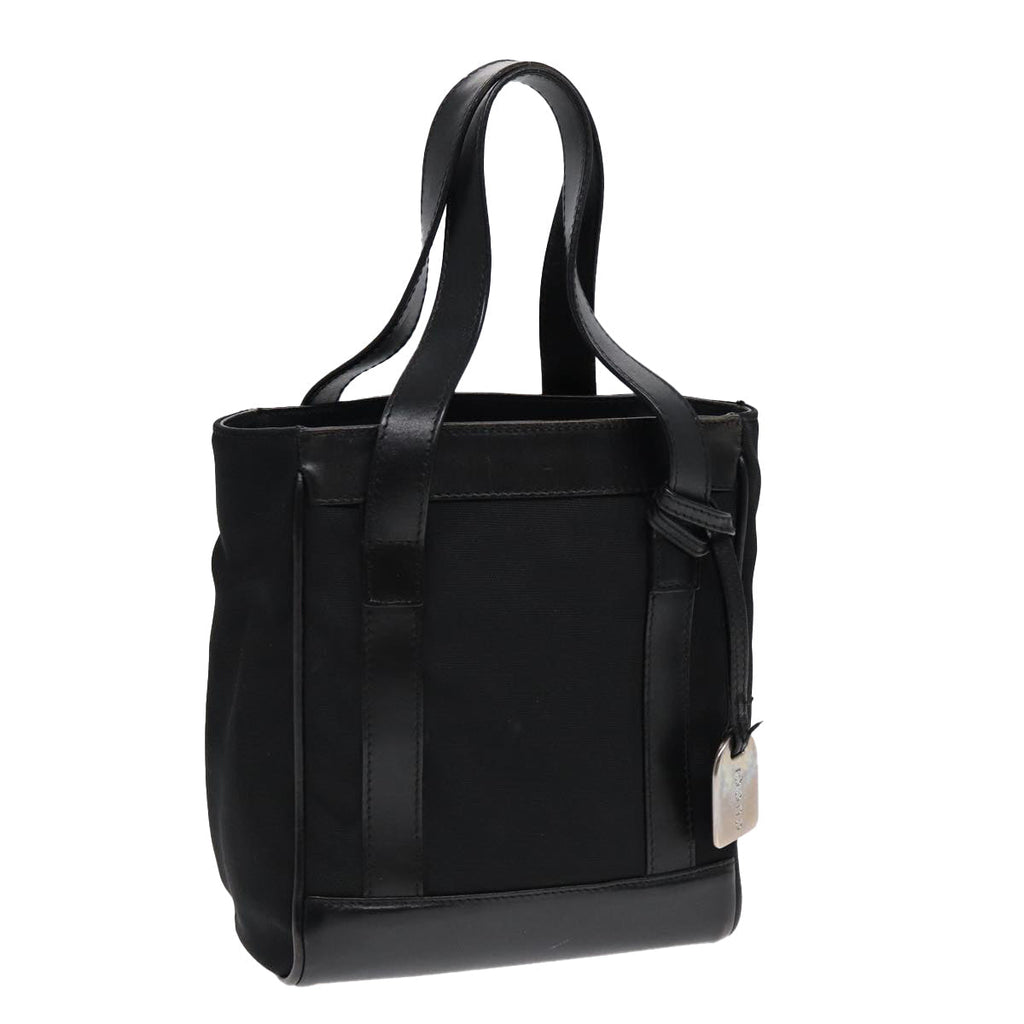GUCCI Hand Bag Nylon Leather Black Silver 000 2854 0500 5 85984