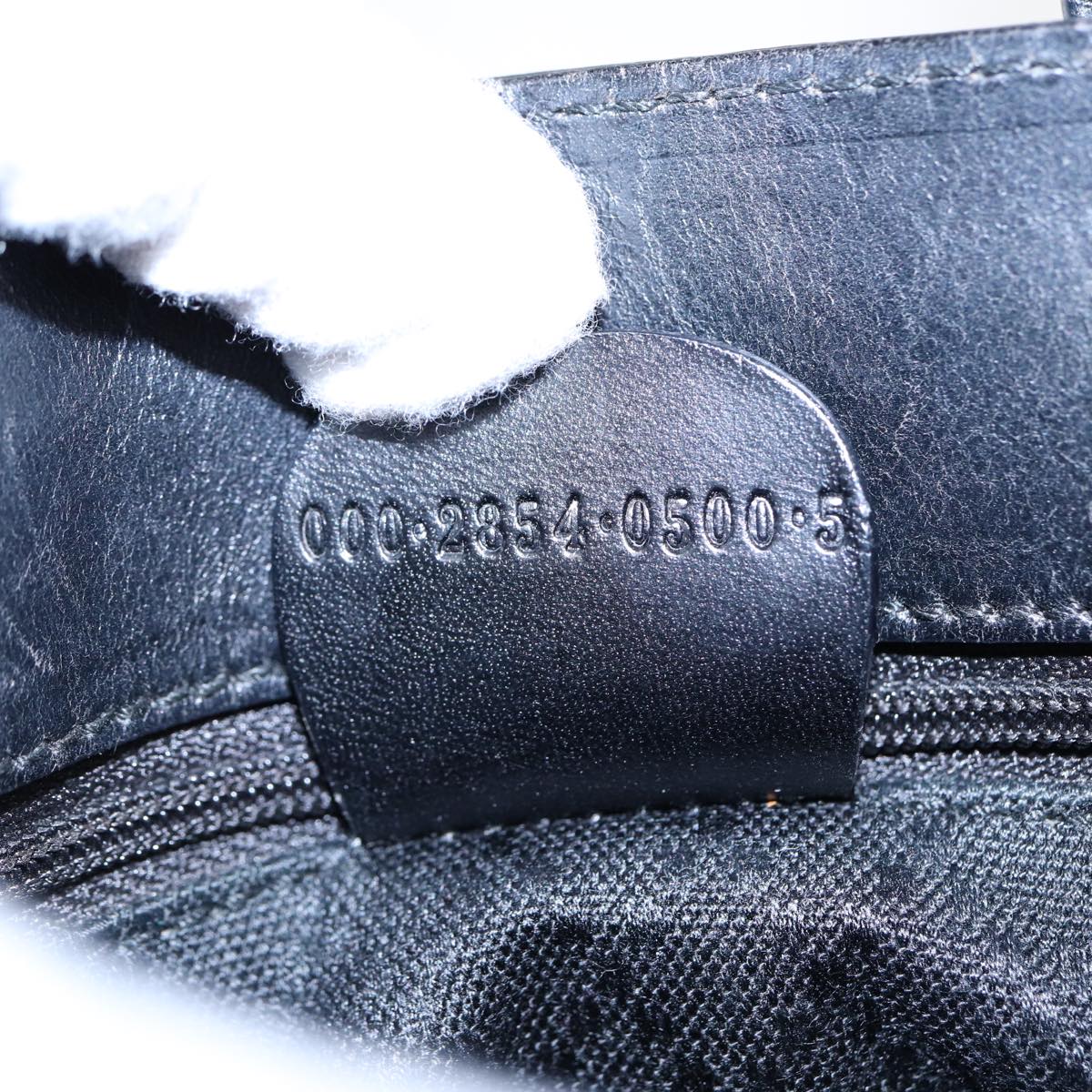 GUCCI Hand Bag Nylon Leather Black Silver 000 2854 0500 5 85984
