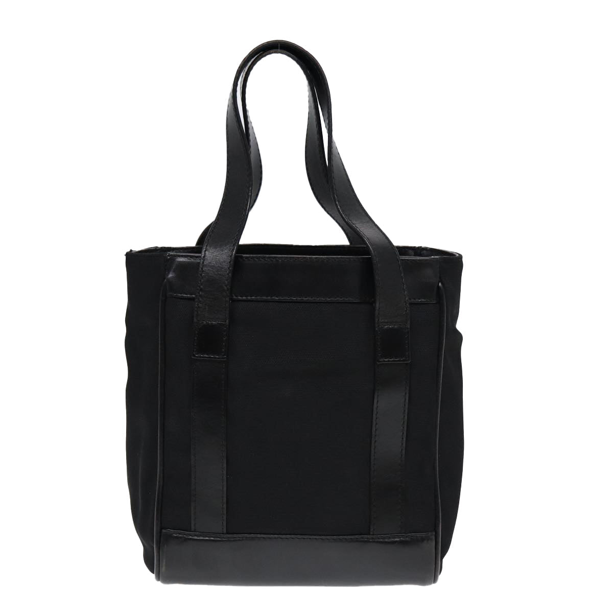 GUCCI Hand Bag Nylon Leather Black Silver 000 2854 0500 5 85984