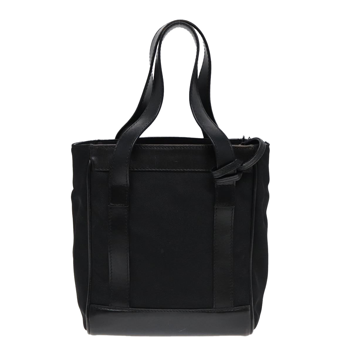 GUCCI Hand Bag Nylon Leather Black Silver 000 2854 0500 5 85984