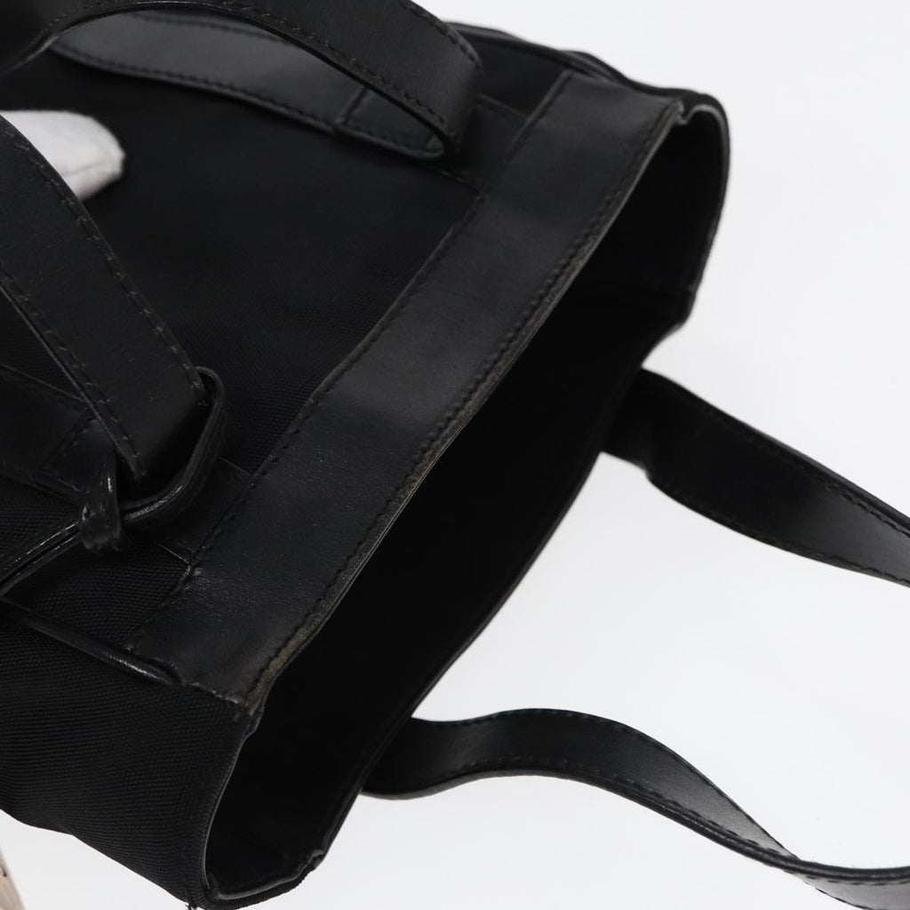 GUCCI Hand Bag Nylon Leather Black Silver 000 2854 0500 5 85984