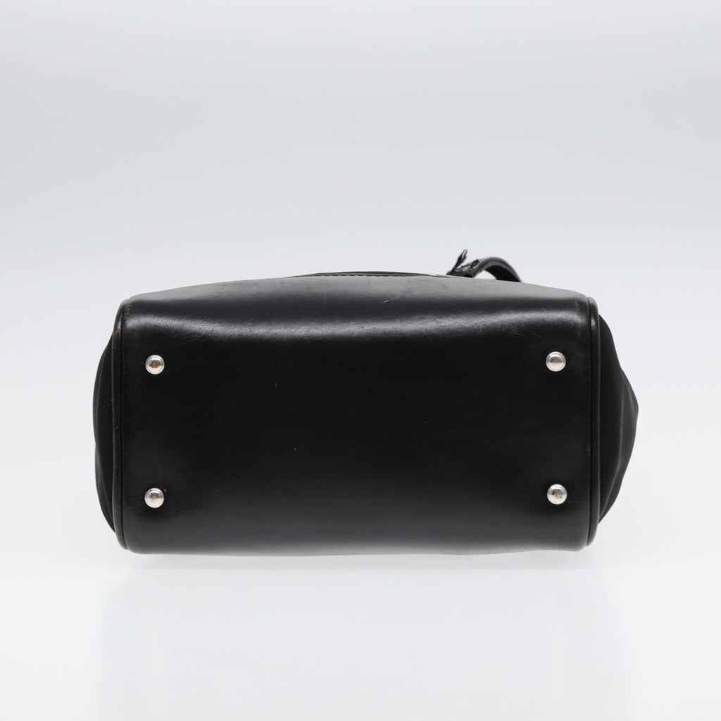 GUCCI Hand Bag Nylon Leather Black Silver 000 2854 0500 5 85984