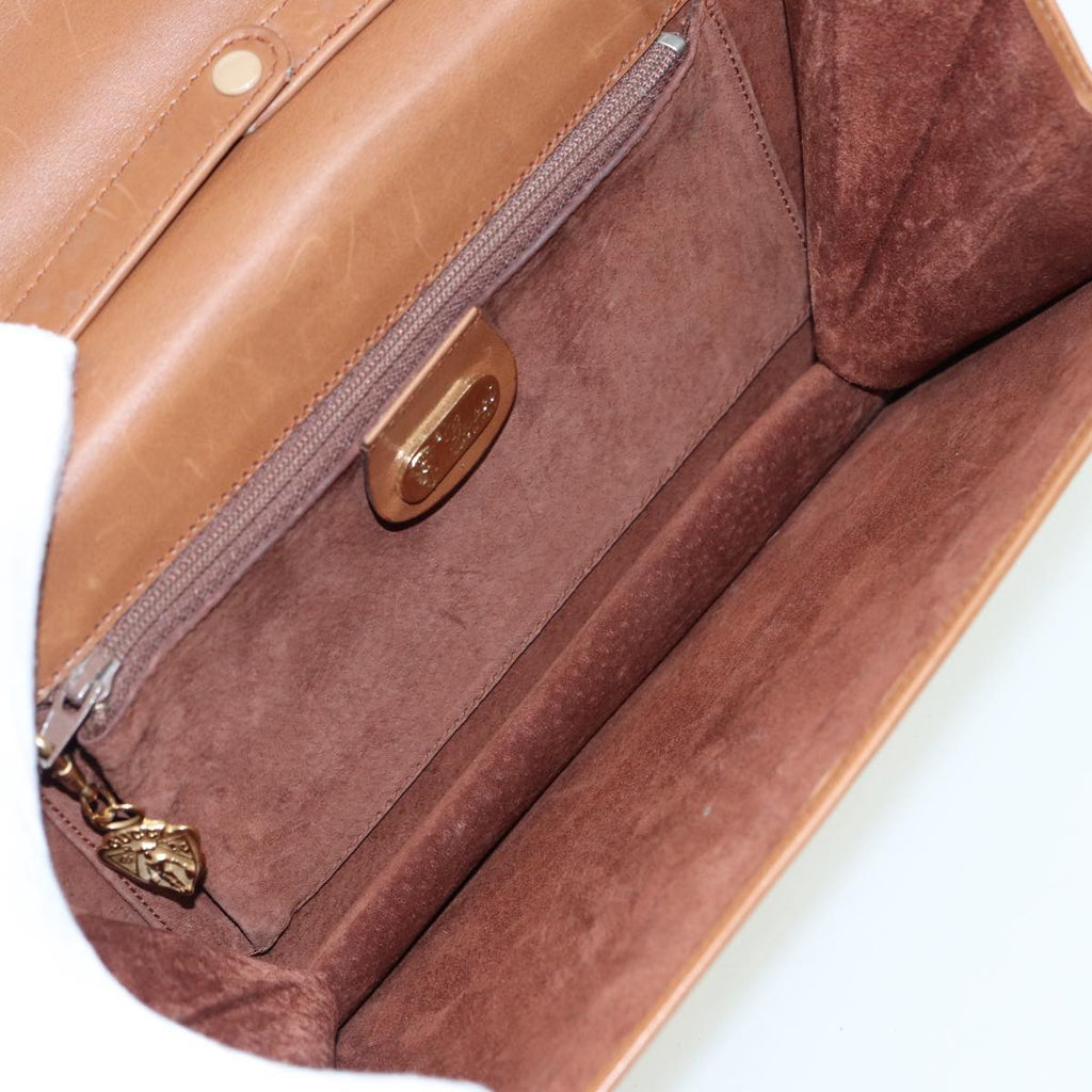 GUCCI Shoulder Bag Leather Brown Gold 004 406 0105 85985