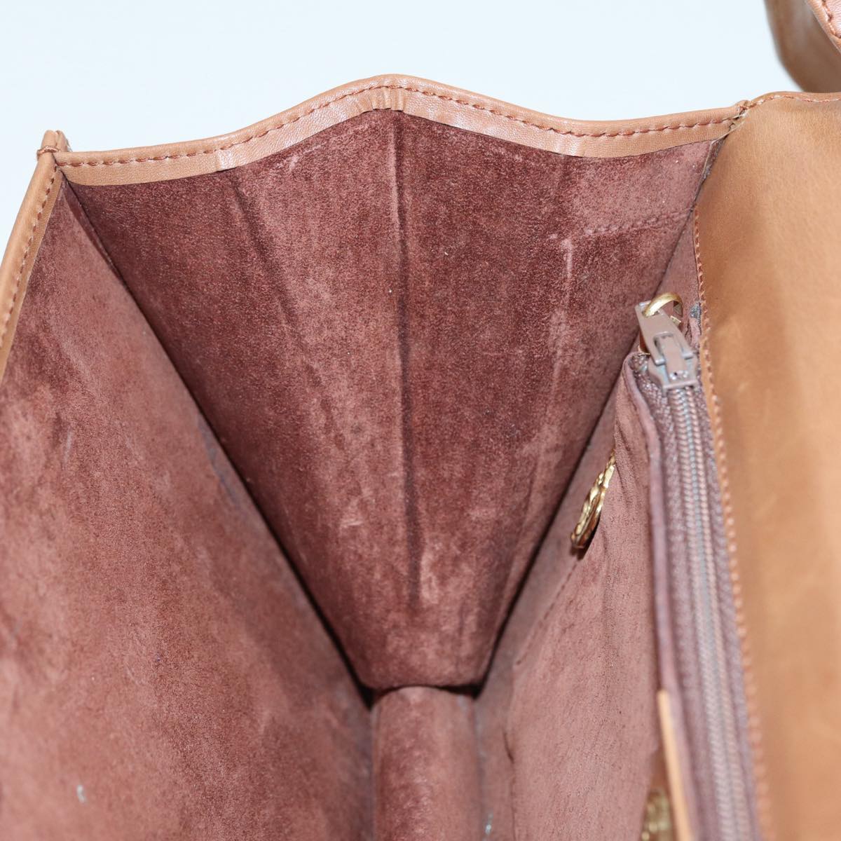 GUCCI Shoulder Bag Leather Brown Gold 004 406 0105 85985