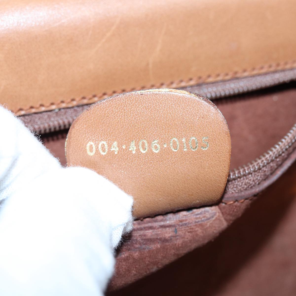GUCCI Shoulder Bag Leather Brown Gold 004 406 0105 85985