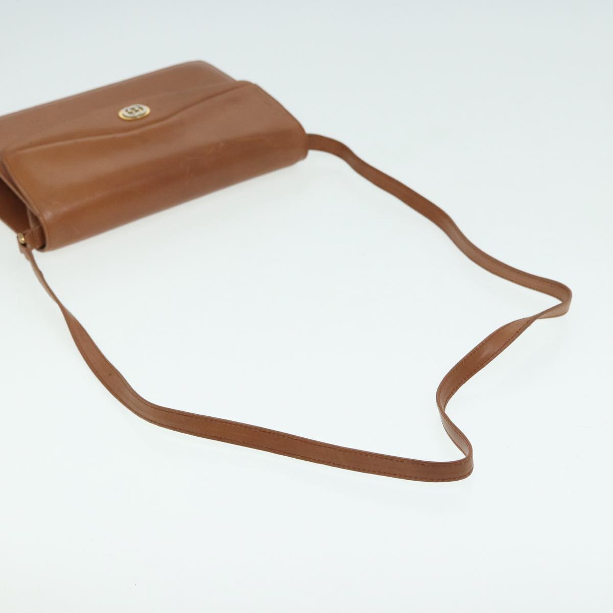 GUCCI Shoulder Bag Leather Brown Gold 004 406 0105 85985