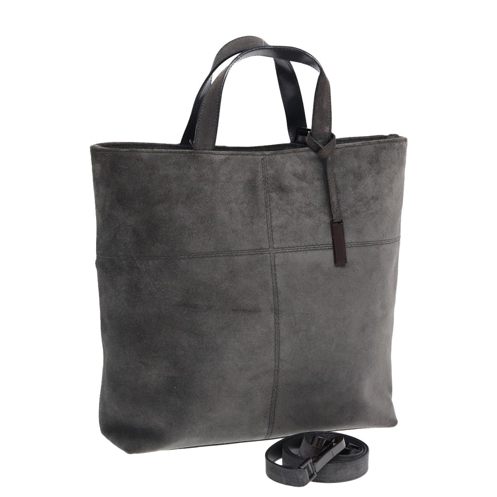 GUCCI Hand Bag Suede 2way Gray 002 2113 0475 85988