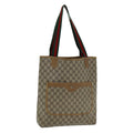 GUCCI GG Canvas Web Sherry Line Tote Bag PVC Beige Green Red 85989