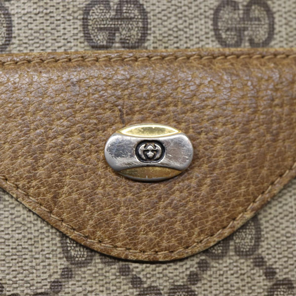 GUCCI GG Canvas Web Sherry Line Tote Bag PVC Beige Green Red 85989