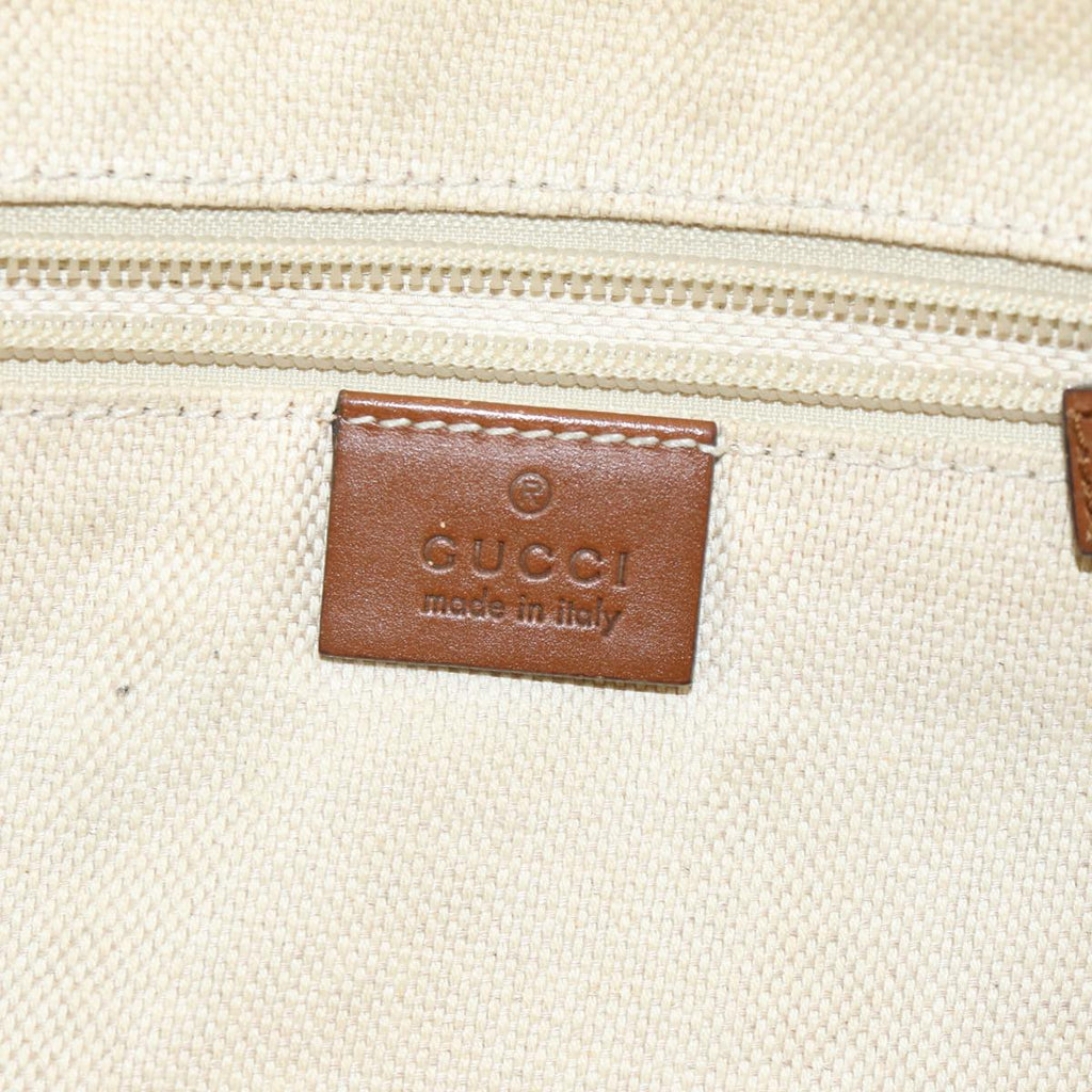 GUCCI GG Canvas Web Sherry Line Shoulder Bag Beige Silver Red 353399 85990